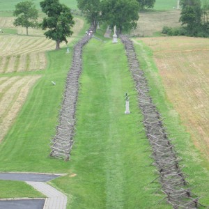 The Sunken Road at Antietam, with Virginia Worm fencing which the soldiers used as gun supports